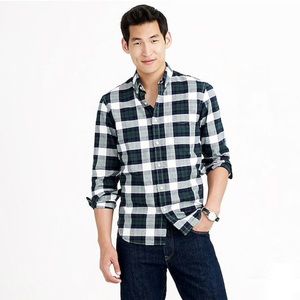 J Crew Slim Vintage Oxford Warm Spruce Plaid